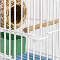 Petite cage à oiseaux rectangulaire en fil métallique avec plateau extractible 35x25x26cm, espacement des barres de 1cm pour perroquet, pinson, canari
