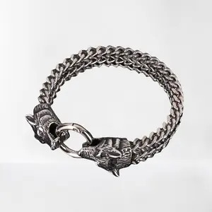 Titane acier moulé hiphop Hip Hop rock mode personnalité hipster accessoires hommes rétro loup bracelet bracelet Bracelet