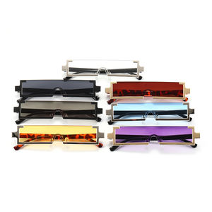 Супергорячие очки 17645 модные пластиковые прямоугольные 2021 прозрачные линзы половина оправы Солнцезащитные очки - Product Image 5