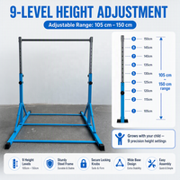 Barra de Gimnasia Plegable para Niños, 9 Niveles de Altura Ajustables, Barra de Entrenamiento de Acero, OEM ODM para Uso Doméstico