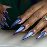 Faux ongles longs à presser, style stiletto, rose, French, couvrance totale, en gel souple acrylique, 10 pièces