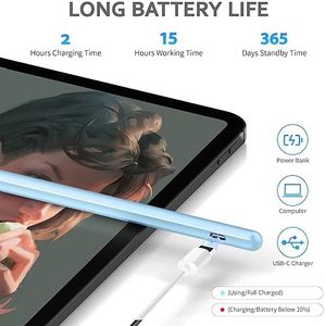 Penna Stilo Universale Ricaricabile Blu in Plastica per Schermi Touch di Tablet/Telefoni Android, iOS, <span class=keywords><strong>Apple</strong></span>/iPad - Product Image 4