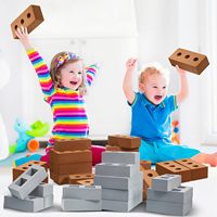 Blocs en mousse EVA souples, épais, légers et portables, en forme de trous, briques de construction empilables pour enfants, jouet éducatif pour la maison