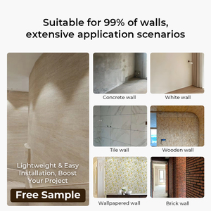 Chapa de piedra natural suave de azulejo de travertino autoadhesivo flexible para panel de pared decorativo de travertino artificial interior y exterior - Product Image 4