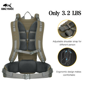 Sac à dos de chasse Gbaz Force avec cadre, bretelles réglables, plaque en aluminium, vert Ranger Pro 4000, compatible avec le sac - Product Image 4