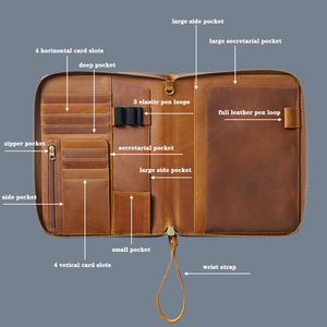 Lujosa funda de cuaderno con cremallera de cuero A5 Hobonichi Cousin Leuchtturm 1917 diario cartera organizador planificador cuaderno - Product Image 3