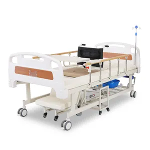 5 Function Manual Adjustable Elderly Home Nursing Medical Hospital Wheelchair Cum Bed With Toilet