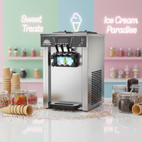 Machine à glace molle commerciale 3 saveurs fruits et lait en acier inoxydable pour usage professionnel en restaurant