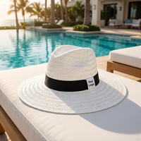 Chapeau de soleil mexicain personnalisable en paille pour femme – Protection solaire estivale avec logo pour voyages, sorties décontractées, cyclisme et plage