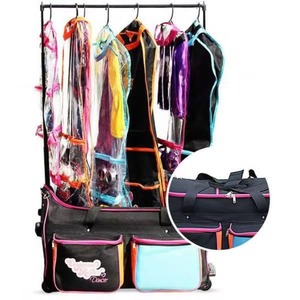 Échantillon gratuit : Sac de voyage léger et résistant à l'usure, sac de sport avec porte-vêtements et sac de danse sur roulettes - Product Image 5