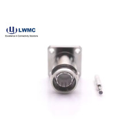 50ohm Cable impermeable eléctrico 4,3/10 RF Coaxial Jack conector hembra 4 agujeros brida montada para cable 141