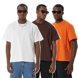 mens 100% cotton boxy fit blank t-shirt custom tee logo streetwear oversize boxy t shirt for clothing men tshirt