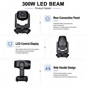 300W LED Moving Head Beam <b>Light</b> for Rental Stage DJ Party and Touring Events - Product Image 3