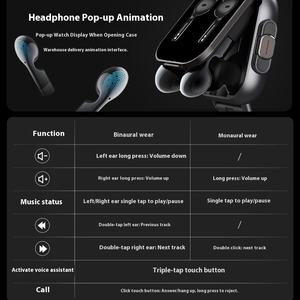 Nuevo reloj inteligente para hombres y mujeres 2 en 1 para auriculares Bluetooth pantalla IPS completa resistente al agua IP68 IOS operación banda de silicona - Product Image 3