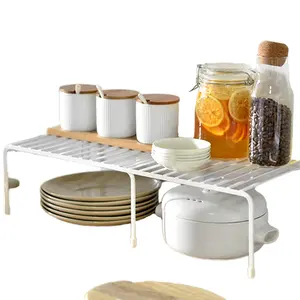 Estante de almacenamiento retráctil ajustable para el hogar, artículos de tocador y organizador de especias para armario de cocina y soportes de mostrador