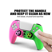 Coque en silicone pour manette PS5, housse de protection antidérapante pour manette PS5, coque intégrale pour manette de jeu, coque de préhension pour jeux