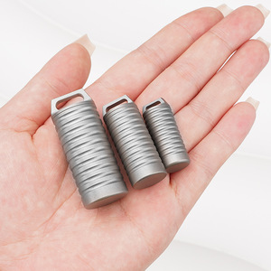 [Bulk Price Negotiable] Portable, Sealed, Waterproof, Moisture-proof Titanium Pill <b>Box</b> Keychain - Mini Size for On-the-Go - Product Image 2