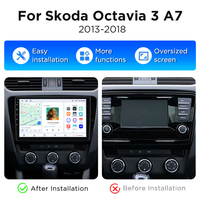 Autoradio Android Bluetooth CarPlay Junsun 2 Din pour SKODA Octavia 3 A7 2013-2018, système de navigation GPS, lecteur multimédia