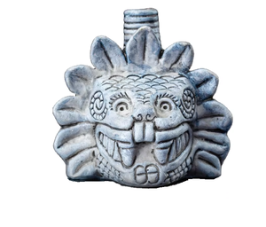 Ocarina artisanale authentique en résine, style aztèque, <span class=keywords><strong>serpent</strong></span> plumeux maya, fantôme de la mort, accessoire d'instrument de musique pour Halloween - Product Image 4