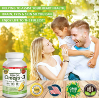 Huile de foie de poisson riche en oméga-3 EPA DHA, huile de pêche en eaux profondes, soutient le système immunitaire, hydrate la peau, 60 capsules molles pour adolescents