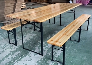 Mobilier d'extérieur pliant en bois camping pique-nique <span class=keywords><strong>table</strong></span> à bière et banc - Product Image 5