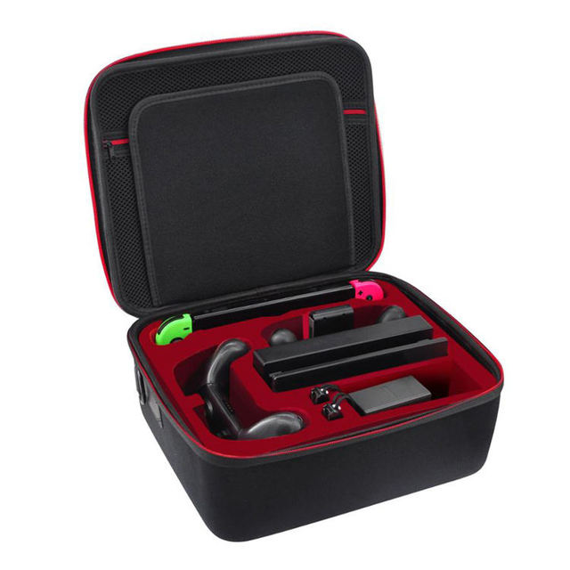 Bulk EVA Game Console Carrying Case High Density Foam Liner, Zipper Hard Shell Shockproof Protective Box,Game Gear Storage Box