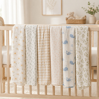 Couverture d'emmaillotage multifonctionnelle double couche en mousseline de coton douce, hypoallergénique, pour bébé, couverture de réception pour nourrisson, couverture pour nouveau-né