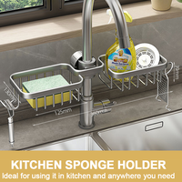 2026 Égouttoir de cuisine en aluminium pour robinet, support pour torchon et éponge, panier de toilette suspendu, double panier égouttoir pour évier