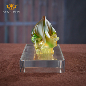 Kristallglas Kunst Liuli Bull Ox Statue Geschäfts geschenk - Product Image 6