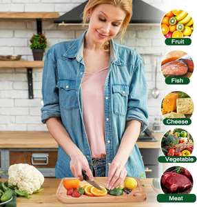 Petite planche à découper rectangulaire en bois d'acacia 9 pouces, taille personnalisable, rainure pour le jus - Product Image 3