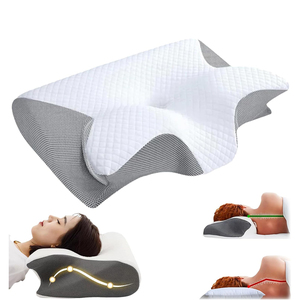 Oreiller cervical en mousse à mémoire de forme en forme de papillon avec soutien à récupération lente pour la maison et l'hôtel - Product Image 1