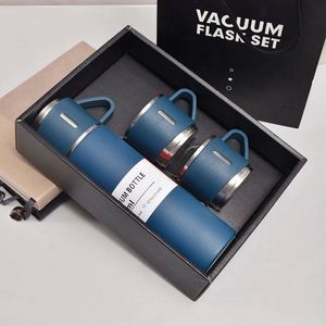 Ensemble cadeau de tasse thermique à double paroi de 500 ml, tasse à thé en acier inoxydable 304, bouteille d'eau de 16,9 oz, gourde isotherme portable avec 2 tasses supplémentaires - Product Image 1