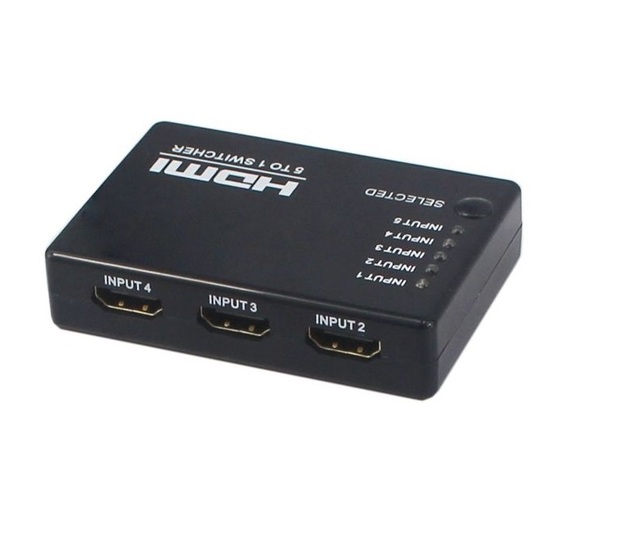 High Quality 1080P HDMI Switcher 5 in 1 Out HDMI Switcher Splitter With IR Remote Control