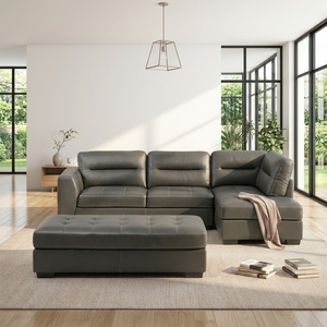Sofá Seccional en Forma de L Extensible de Lujo Moderno, Sofá de Tela con Otomana de Almacenamiento, Muebles Modulares para Sala de Estar - Product Image 4