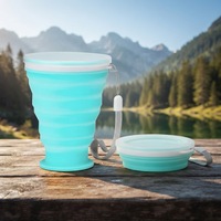 Bouteille d'eau pliable en silicone de qualité alimentaire 300 ml, durable et pliable