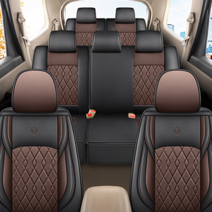 Housses <span class=keywords><strong>de</strong></span> siège <span class=keywords><strong>de</strong></span> voiture universelles en cuir PVC, ensemble complet pour voitures 7 places, compatibles avec BMW, Highlander, Previa, Odyssey - Product Image 6