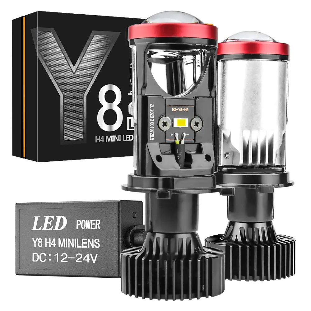 Y8 OEM ODM Y6 Y6D Y6S Y7 H4 Projector Led HeadLight 6000K Mini Lens Auto Led Headlight Bulb