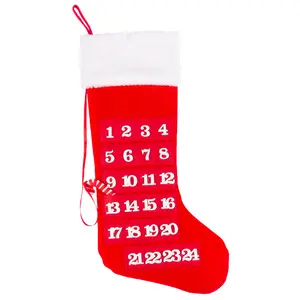ปฏิทินแขวนวันคริสต์มาสนับถอยหลัง24วันถุงเท้าคริสต์มาส