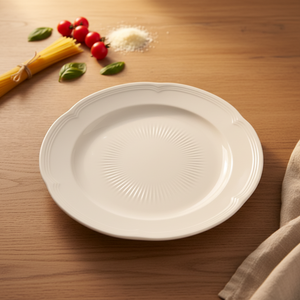 <span class=keywords><strong>Assiettes</strong></span> de table en céramique <span class=keywords><strong>vintage</strong></span> européennes avec motif gaufré élégant, service de table de mariage de style classique, caractéristiques du stock. - Product Image 2