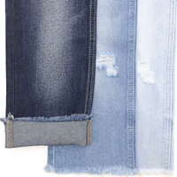 Tissu denim en fil doux OE, bleu foncé, coton extensible, denim léger extensible pour pantalon homme