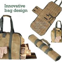 Échantillon Gratuit : Sac de Transport pour Bois de Chauffage avec Poignées, Sac en Toile pour Bûches, Accessoires pour Poêle à Bois et Cheminée