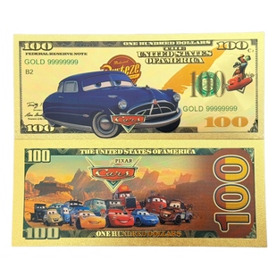 6 types de billets de banque d'anime America the Cars plaqués or 24 carats pour cadeaux - Product Image 6