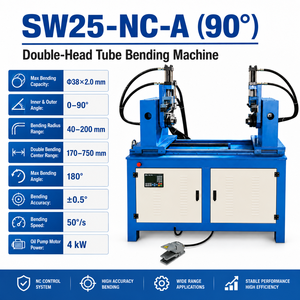 Double-head hydraulic pipe bending machine for the production of office furniture, school desks, sofa legs, and metal chairs. - Product Image 2