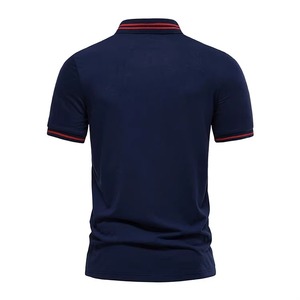 เสื้อโปโลผู้ชายผ้าโพลีเอสเตอร์ผสมคอตตอน ระบายอากาศได้ดี ออกแบบเองได้สำหรับฤดูร้อน ทรงพอดีตัว - Product Image 6