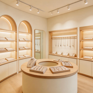 Comptoir d'îlot professionnel de luxe pour petite pâtisserie, vitrine en bois avec éclairage LED personnalisable, solution d'affichage étanche et écologique - Product Image 5