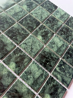 DS Preisgünstige Klassische Traditionelle Parkett 48*48mm Außenpool Quadratische Dekorative Grüne Glasmosaikfliese mit 5 Jahren Garantie