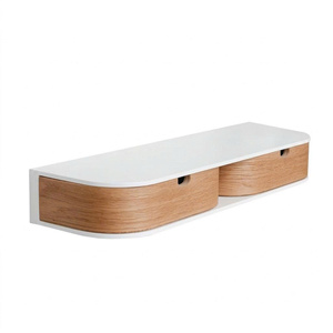 Table console flottante rétro, table de rangement murale pour entrée, design minimaliste, meuble mural pour salon - Product Image 1