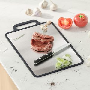Tabla de cortar de doble cara de acero inoxidable cuadrada desechable ecológica de cocina para cortar carne y verduras - Product Image 2