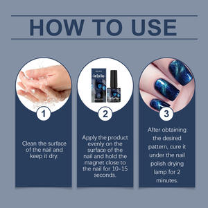 Esmalte de <span class=keywords><strong>uñas</strong></span> de ojo de gato transparente azul y negro, acabado de gelatina, fórmula suave a base de agua para el cuidado de manos y pies - Product Image 4