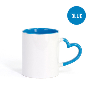 Prensa de calor impresión foto DIY forma de corazón mango interior Color 11OZ sublimación cerámica taza de café tazas - Product Image 6